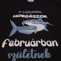 Horgászok februárban születnek – humoros póló