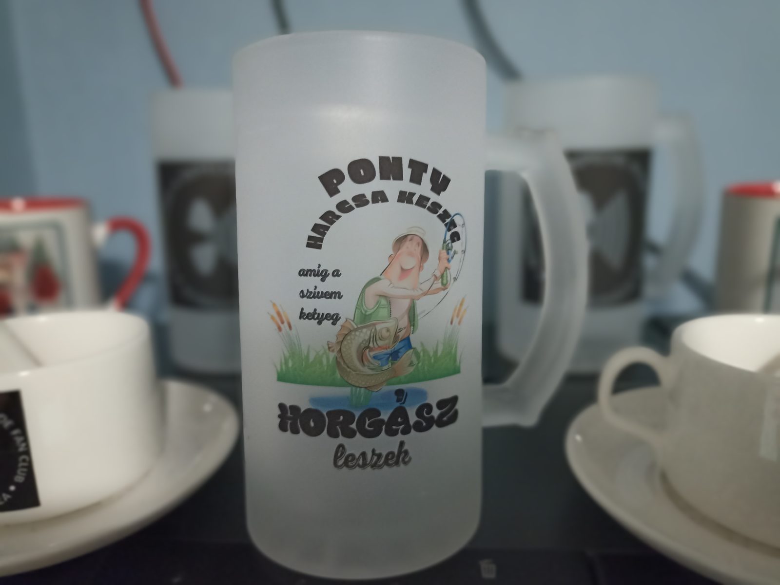 Horgász humoros söröskancó - Ponty, harcsa, keszeG
