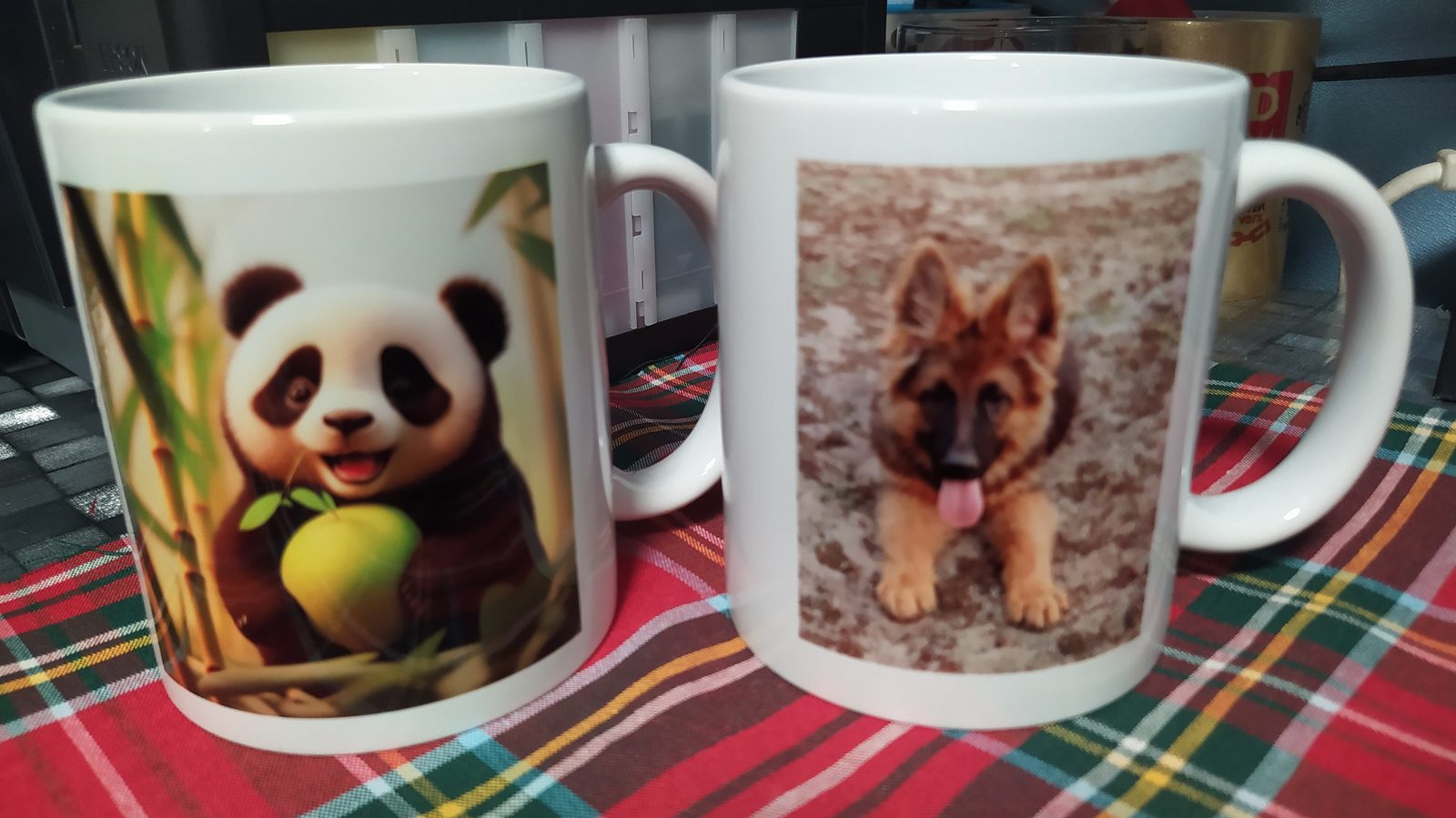 Panda és kutyus fotós bögre páros